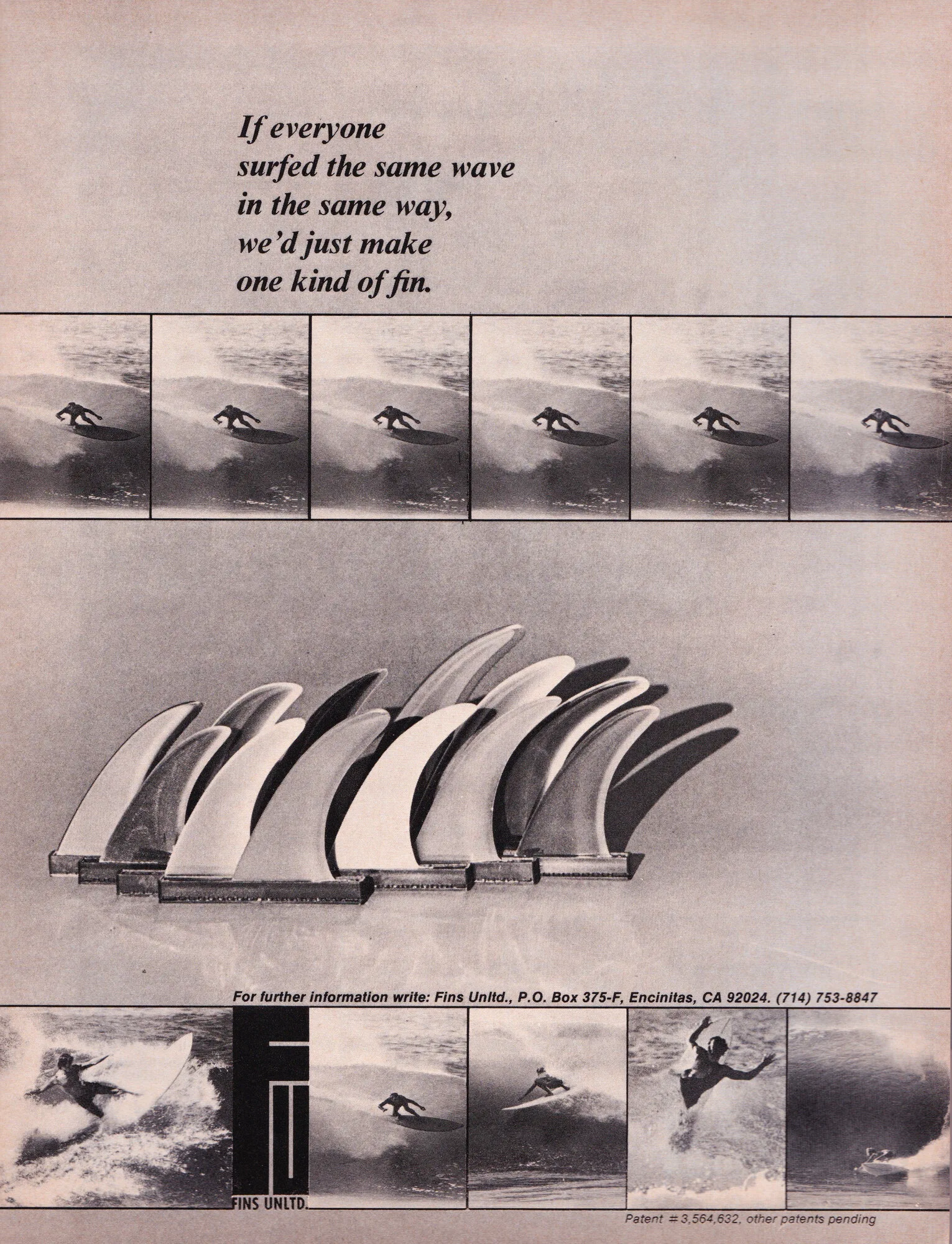 Fins Unlimited: If everyone surfed the same wave, 1972