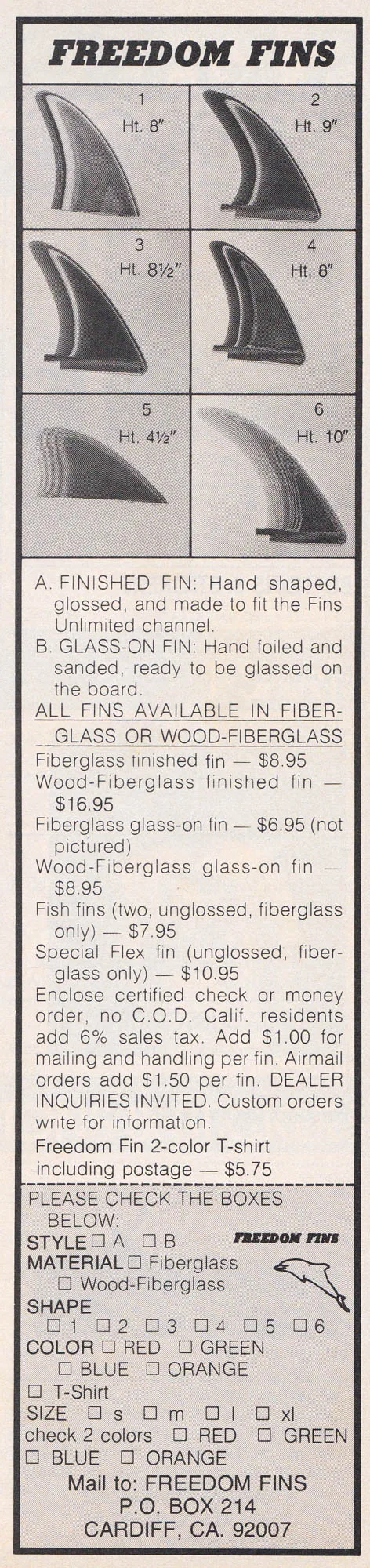 Vintage fin ad, 1970