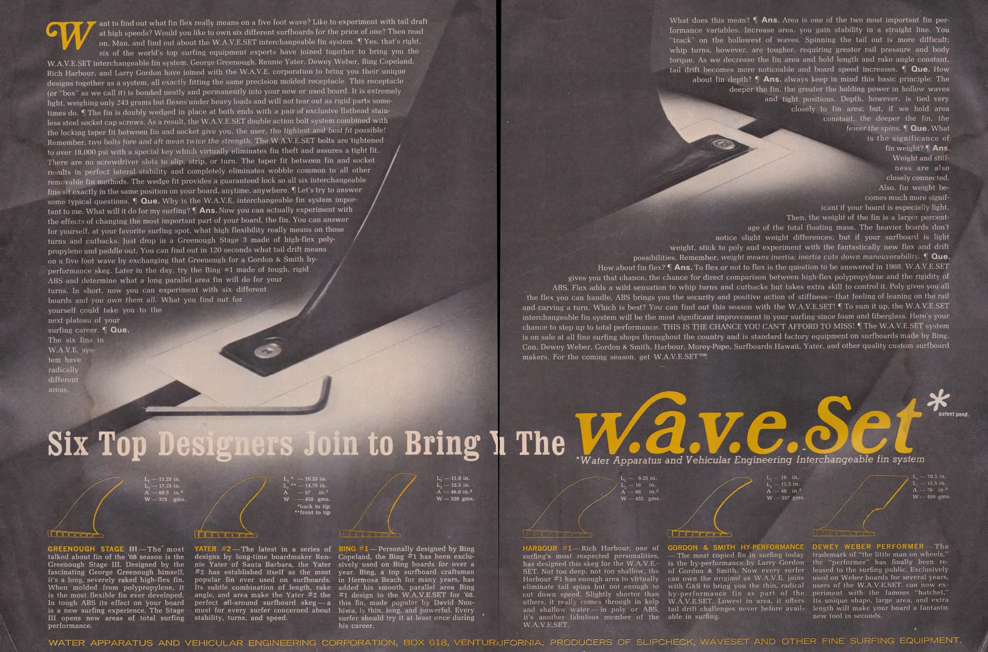 Vintage fin ad, 1968