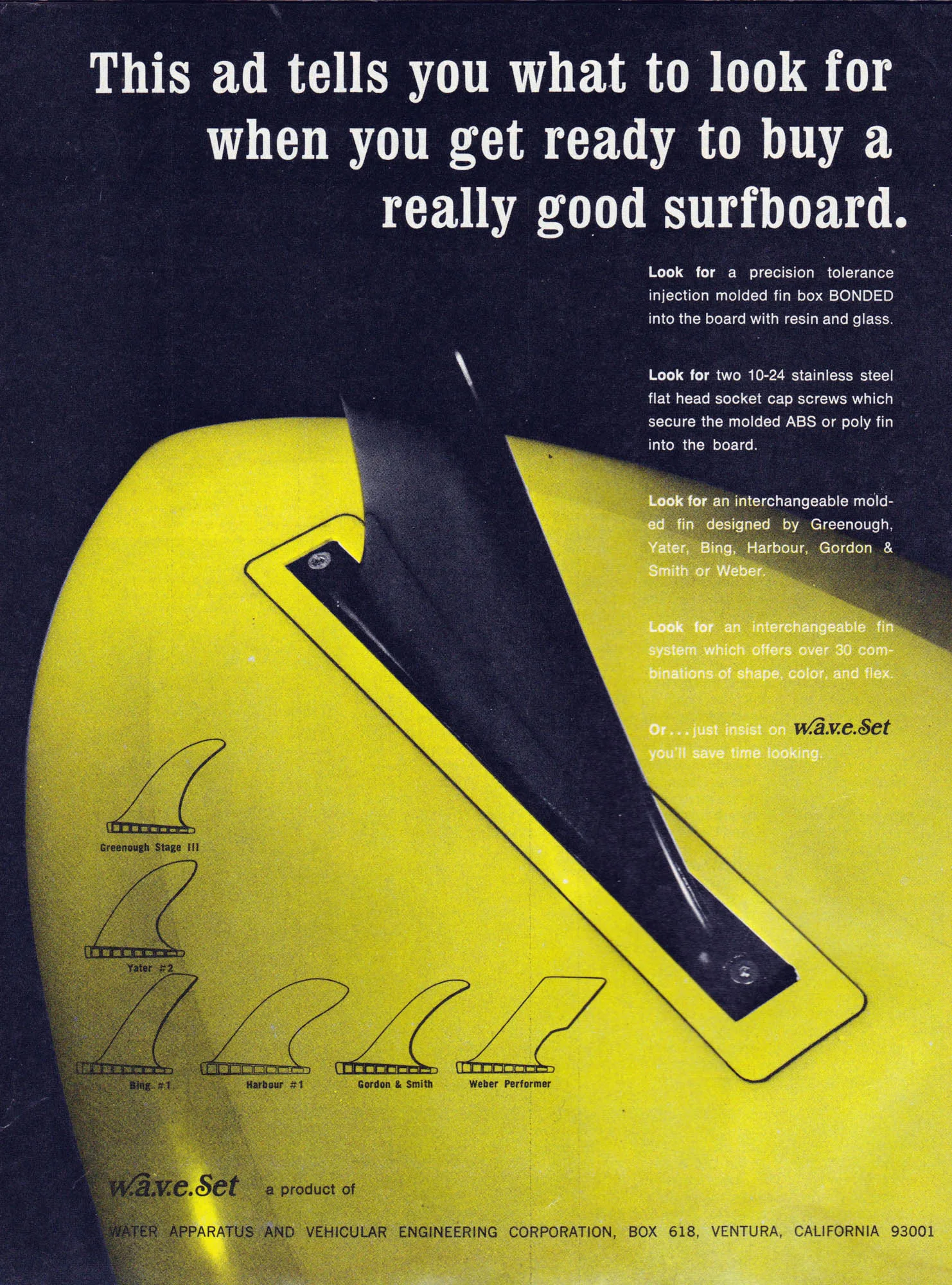 Vintage fin ad, 1968