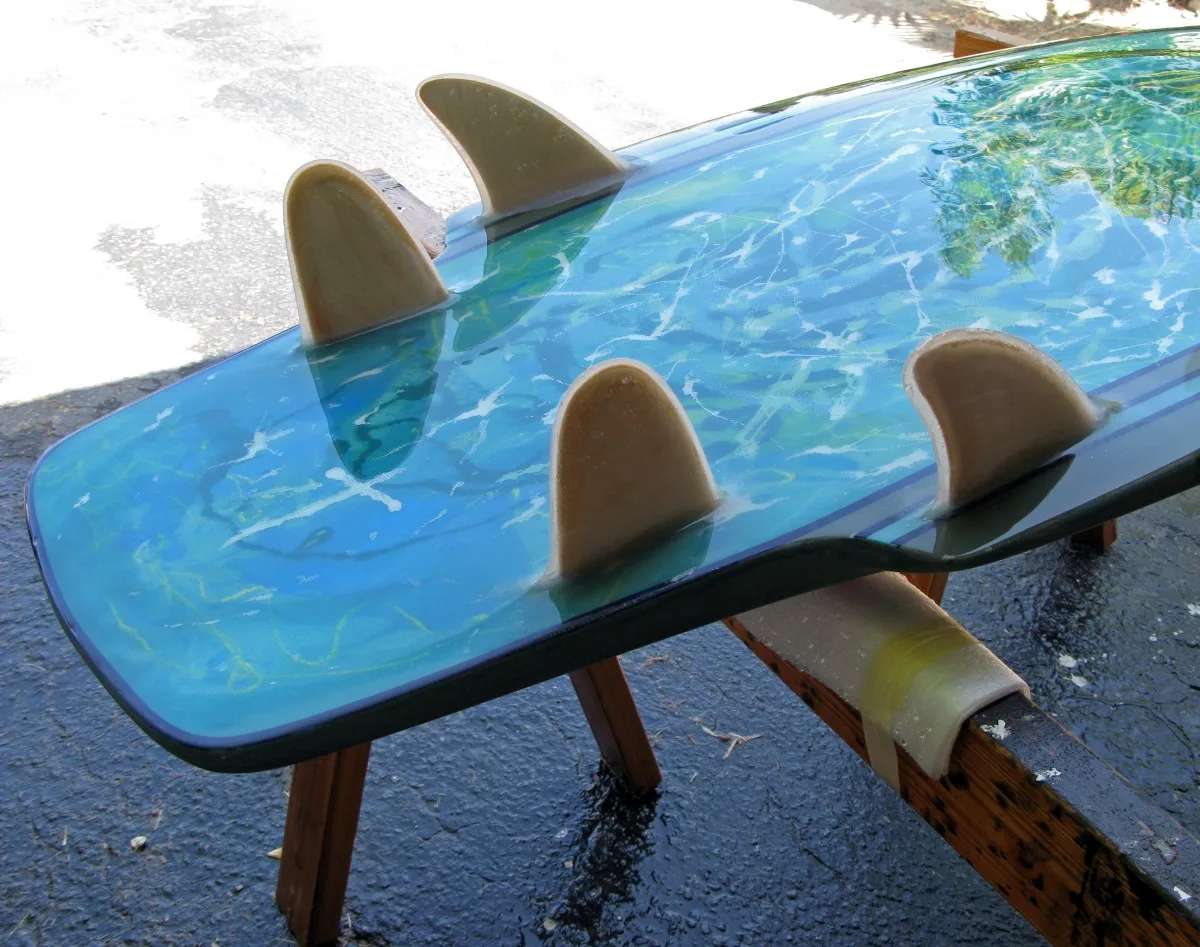 Merson hull, birch ply quad fins photo: Merson