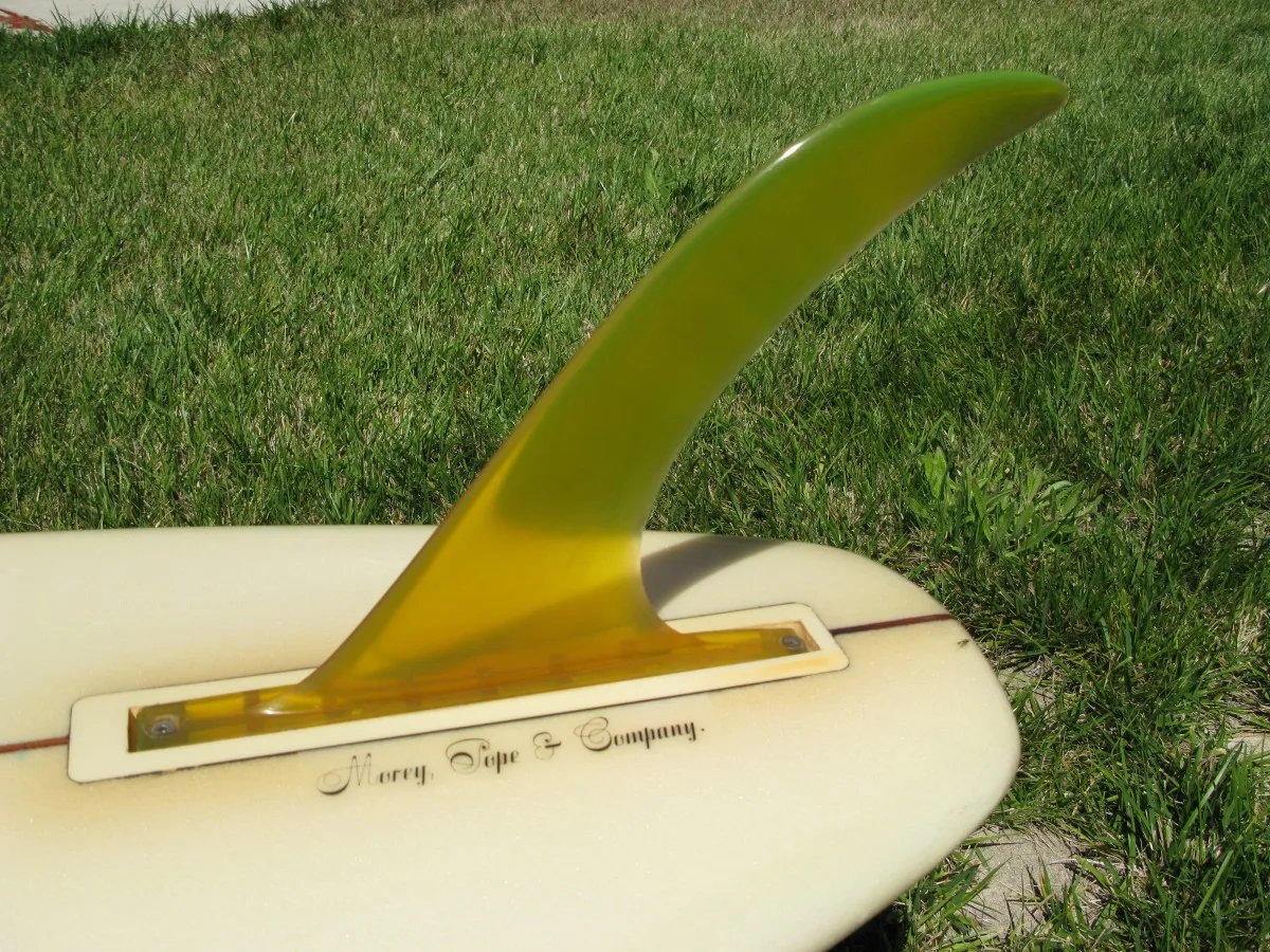 Morey Pope, McTavish Tracker, Greenough Wave Set fin and fin box photo: Merson